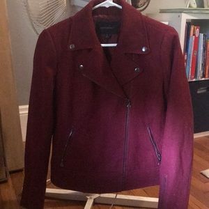 Maroon Banana Republic Moto Jacket - Small